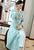 Floral Embroidery V Neck Long Chinese Wind Coat Han Costume