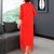 Floral Emboidery 3/4 Sleeve Cheongsam Top Chinese Dress