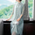 Floral Emboidery 3/4 Sleeve Cheongsam Top Chinese Dress