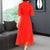 Floral Emboidery Half Sleeve Cheongsam Top Chinese Dress