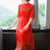 Floral Emboidery Half Sleeve Cheongsam Top Chinese Dress