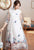 Costume Cheongsam Han à manches illusion papillon et broderie florale