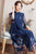 Costume Cheongsam Han à manches illusion papillon et broderie florale