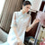 Floral Embroidery Cheongsam Top Chinese Dress Traditional Han Costume