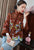 Manteau ouaté en brocart de style chinois rétro avec broderie Phoenix