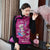 Peacock & Floral Embroidery Chinese Style Wadded Waistcoat Vest