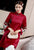 Manteau chinois traditionnel à broderie florale à manches 3/4 avec pompon