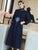 Floral Embroidery Fur Edge Chinese Style Long Woolen Wind Coat
