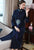 Floral Embroidery Fur Edge Chinese Style Long Woolen Wind Coat