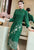 Floral Embroidery Woolen Modern Cheongsam Tea Length Qipao Dress