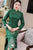 Vestido Qipao largo de té Cheongsam moderno de lana bordado floral