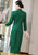 Floral Embroidery Woolen Modern Cheongsam Tea Length Qipao Dress