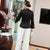 Floral Embroidery Trumpet Sleeve Taffeta Traditional Chinese Jacket