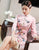 Phoenix & Floral Embroidery Modern Cheongsam Knee Length Qipao Dress