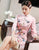Vestido Qipao Cheongsam moderno hasta la rodilla con bordado floral y fénix