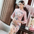 Phoenix & Floral Embroidery Modern Cheongsam Knee Length Qipao Dress