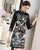 Phoenix & Floral Embroidery Modern Cheongsam Knee Length Qipao Dress