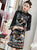 Phoenix & Floral Embroidery Modern Cheongsam Knee Length Qipao Dress