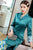 Floral Embroidery Lapel Collar Modern Cheongsam Tea Length Qipao Dress