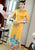 Floral Embroidery Lapel Collar Modern Cheongsam Tea Length Qipao Dress