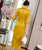 Hollow Out Embroidery 3/4 Sleeve Modern Cheongsam Tea Length Qipao Dress