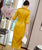 Abito Qipao di lunghezza del tè cheongsam moderno con maniche a 3/4 con ricamo scavato