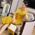Abito Qipao di lunghezza del tè cheongsam moderno con maniche a 3/4 con ricamo scavato