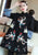 Phoenix & Floral Embroidery Woolen Cheongsam Knee Length Qipao Dress