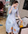 Crane Embroidery Half Sleeve Hanfu Causal Dress Traiditonal Chinese Costume