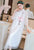 Lotus Embroidery 3/4 Sleeve Hanfu Causal Dress Traiditonal Chinese Costume