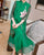 Lotus Embroidery 3/4 Sleeve Hanfu Causal Dress Traiditonal Chinese Costume