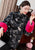 Wattierter Mantel aus Brokat im chinesischen Stil mit Blumenstickerei und Pelzmanschette