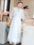 Floral Embroidery V Neck Hanfu Causal Dress Traiditonal Chinese Costume
