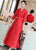 Abrigo de viento de estilo chino con cuello en V y bordado floral de manga 3/4