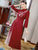 3/4 Sleeve Crane & Pine Embroidery Silk A-line Aodai Chinese Dress