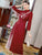 3/4 Ärmel Kranich & Kiefer Stickerei Seide A-Linie Aodai Chinesisches Kleid
