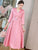 Floral Embroidery V Neck Taffeta Hanfu Causal Dress Traiditonal Chinese Costume