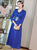 Floral Embroidery V Neck Taffeta Hanfu Causal Dress Traiditonal Chinese Costume