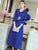 Floral Embroidery V Neck Taffeta Hanfu Causal Dress Traiditonal Chinese Costume