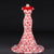 Mandarin Collar Cap Sleeve Chinese Style Mermaid Prom Dress with Cathedral Train