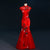 Illusion Neck Cap Sleeve Cheongsam Top Mermaid Prom Dress