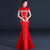Floral Lace Cheongsam Top Mermaid Prom Dress Evening Gown