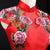 Vestido de noche de sirena de longitud completa con bordado floral Cheongsam Top