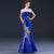 Phoenix Embroidery Strapless Mermaid Prom Dress Ceremonial Gown