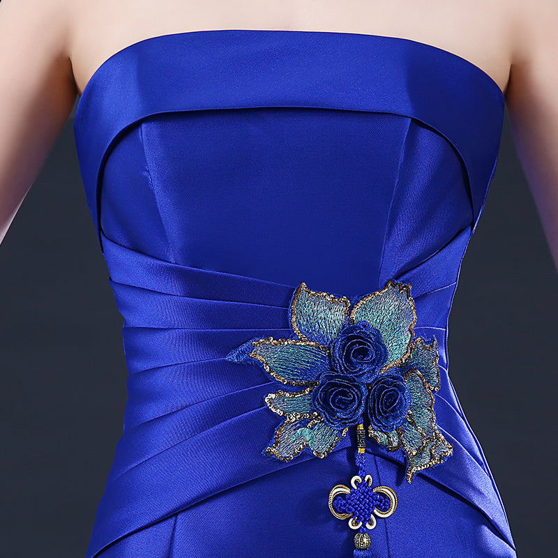 Phoenix Embroidery Strapless Mermaid Prom Dress Ceremonial Gown – IDREAMMART Phoenix Embroidery Strapless Mermaid Prom Dress Ceremonial Gown – IDREAMMART