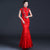 Floral Embroidery Mermaid Lace Prom Dress Wedding Party Dress