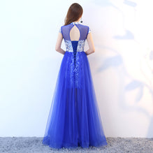 Blue & White Porcelain Pattern Knee Length Chinese Style Evening Dress IDREAMMART Blue & White Porcelain Pattern Knee Length Chinese Style Evening Dress IDREAMMART