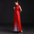 Sleeveless Satin Ao Dai Chinese Evening Dress with Tassel