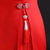 Sleeveless Satin Ao Dai Chinese Evening Dress with Tassel