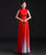 Sleeveless Satin Ao Dai Chinese Evening Dress with Tassel